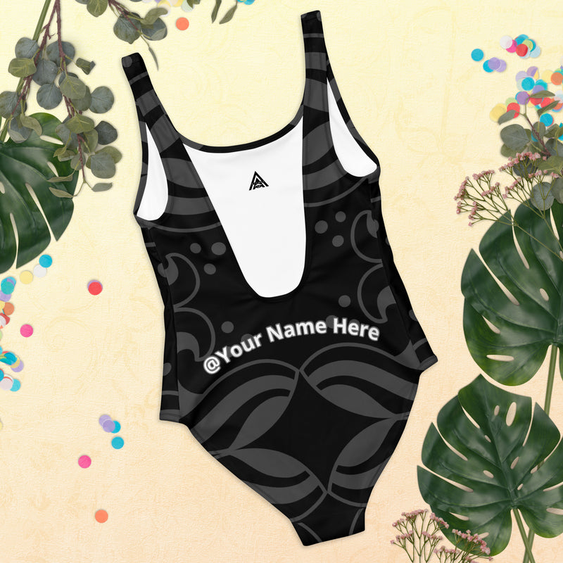 Onlyfans Dive into Desire: Your Customized Personalized Onlyfans One-Piece Swimsuit in Sultry Grey