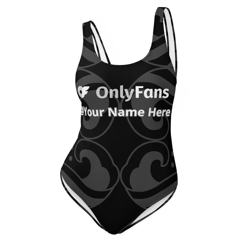 Onlyfans Dive into Desire: Your Customized Personalized Onlyfans One-Piece Swimsuit in Sultry Grey