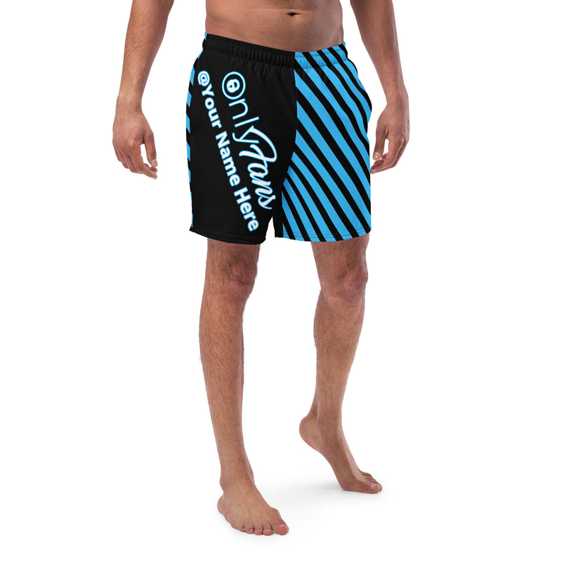 Onlyfans Personalized Custom Name Luxury Eco Men's swim trunks | Swim Shorts | Sexy Beach Attire | Content Creator