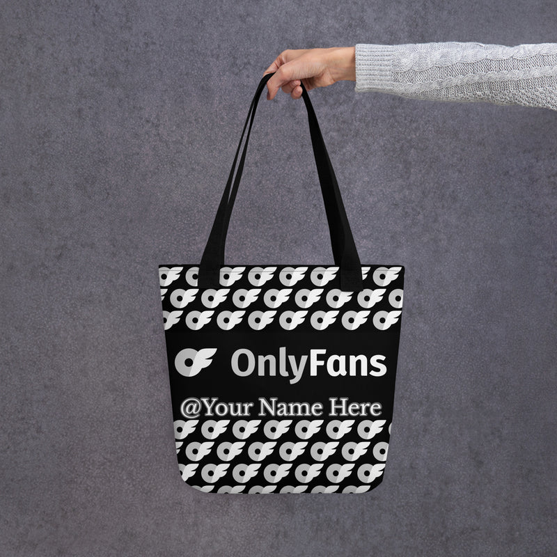 Onlyfans Personalized Tote-ally Irresistible: Custom Name Luxury Tote Bag GreyScale Color