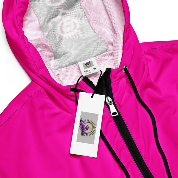 OnlyFans Personalized Custom Women’s Cropped Windbreaker Jacket (Pink/Blk) - Attire T LLC