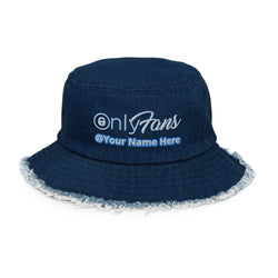 Onlyfans Personalized Custom Name Unisex Distressed denim bucket hat