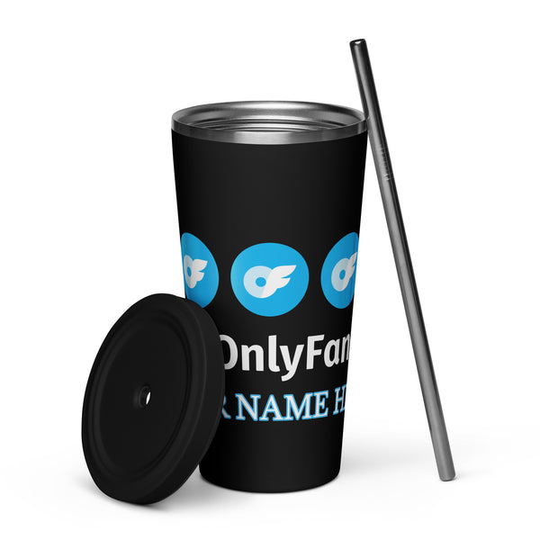 ONLYFANS Personalized Custom Sip & Tease Insulated Stainless Steel tumbler with lid and a straw