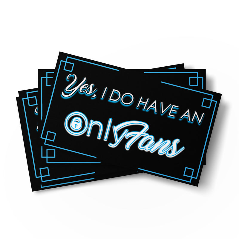 Onlyfans Personalized Custom Flash Your Fame Yes, I do Have an Onlyfans Set of business cards